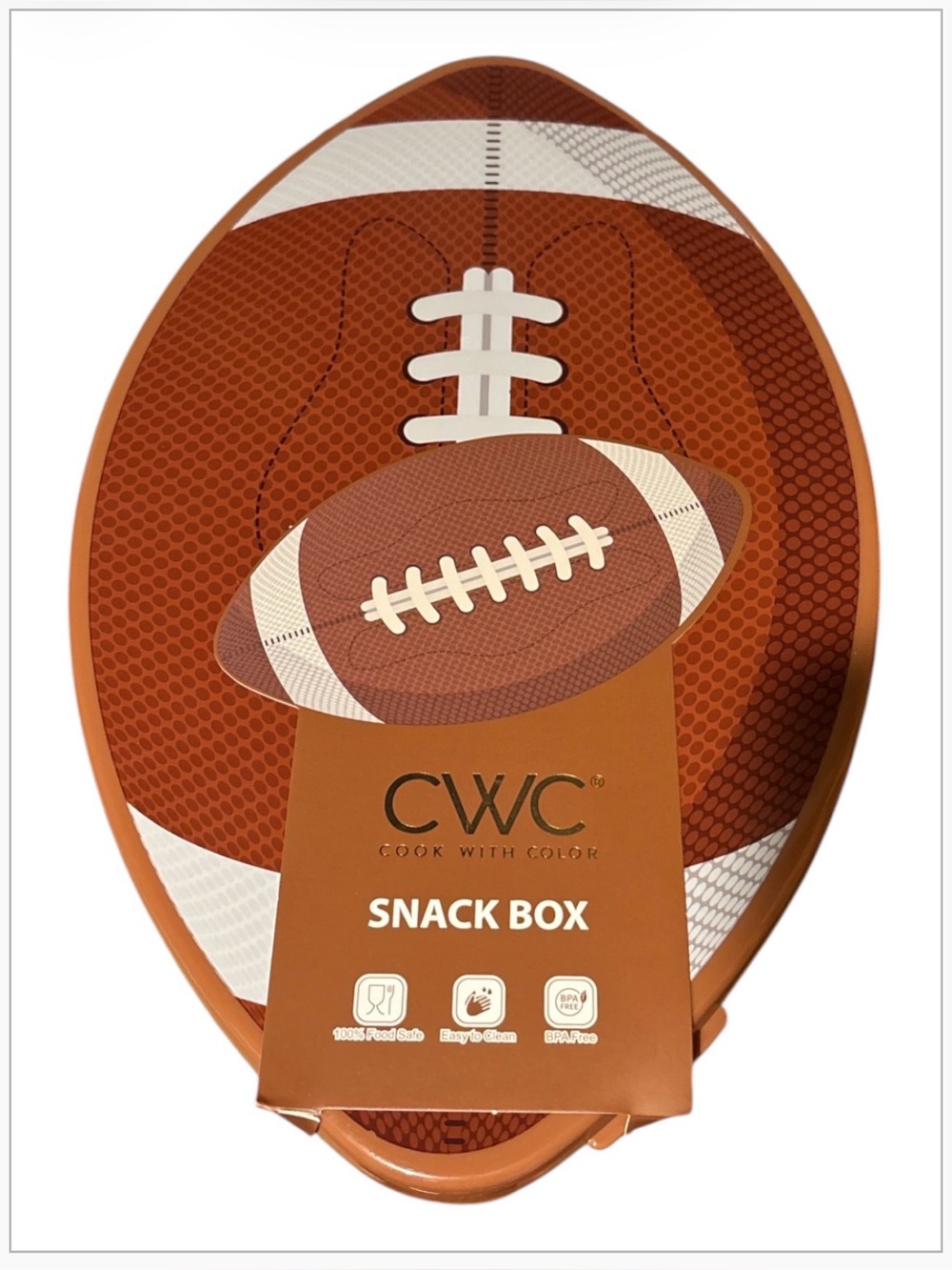 Cook With Color Game Day Football Snackle Box   NWT